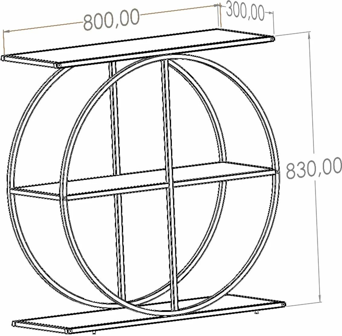 Komodë Hanah Home, ngjyrë Atlantic Pine, xham transparent