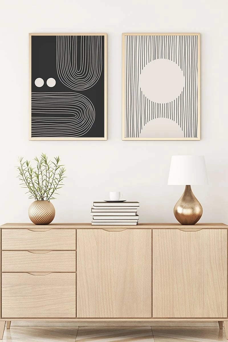 Pikturë dekorative me kornizë MDF (2 copë), Wallity, Huhu87, 70x50