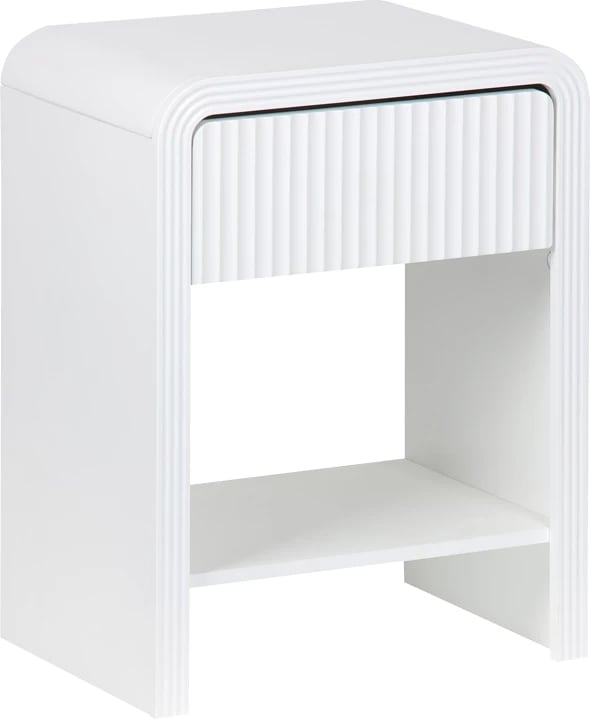 Komodinë Zeplen MDF ngjyrë e bardhë 40x30x53cm