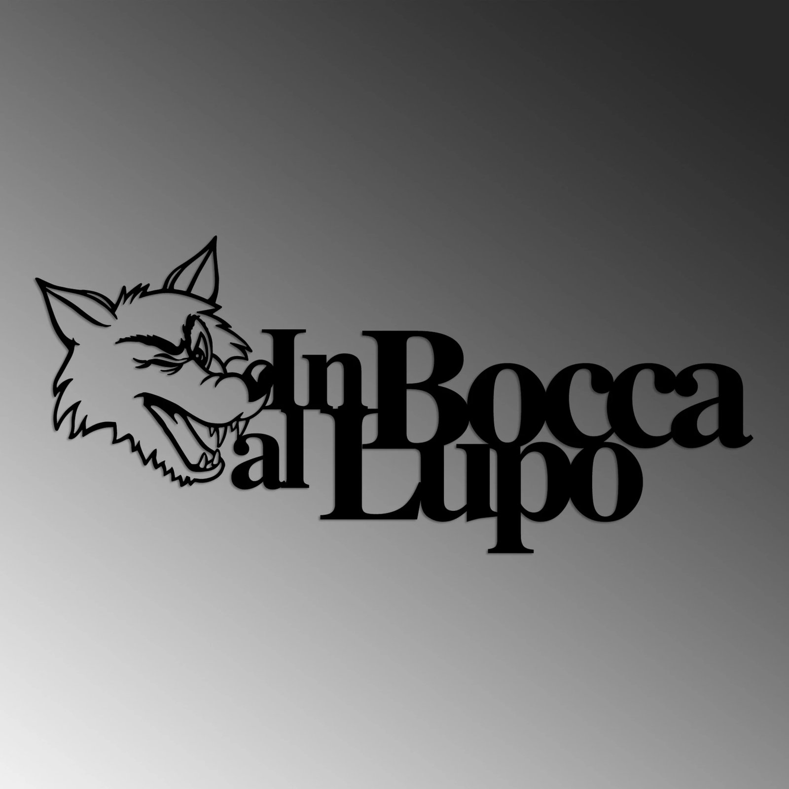 Aksesor dekorativ metalik për mur, Wallity Lupo 2, ngjyrë e zezë, 60x27cm