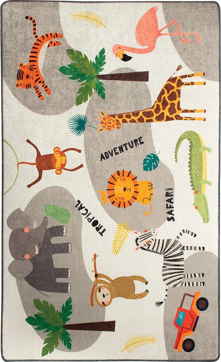 Qilim safari për fëmijë, shumëngjyrësh, 100x160cm