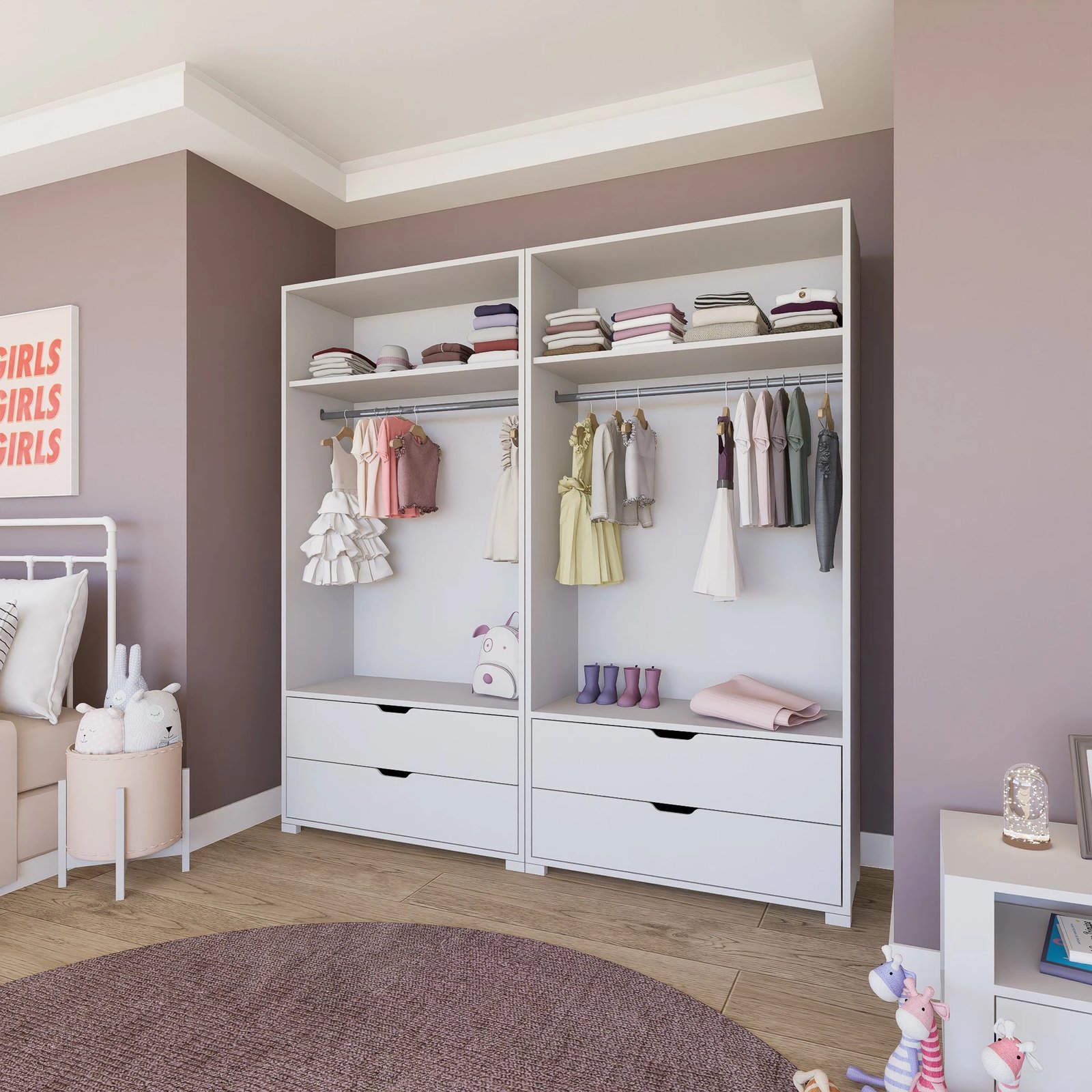 Dollap Skye Decor, ngjyrë e bardhë mat, Duru 1600-022