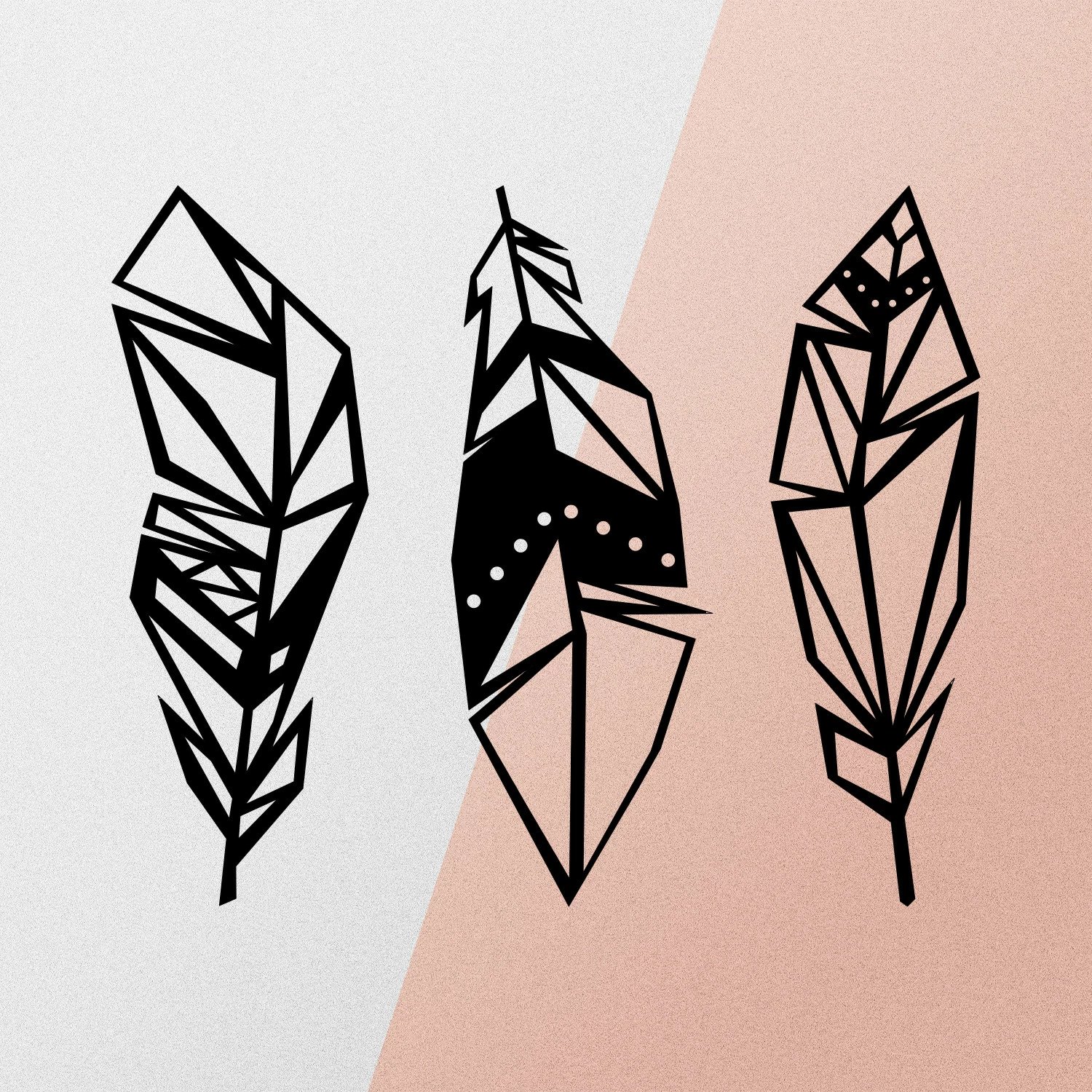 Aksesor dekorativ metalik për mur, Wallity, dekor pendë, ngjyrë e zezë