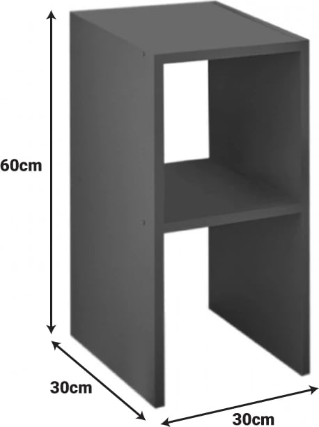 Komodinë anës krevati Deseo, ngjyrë e bardhë, 30x30x60cm