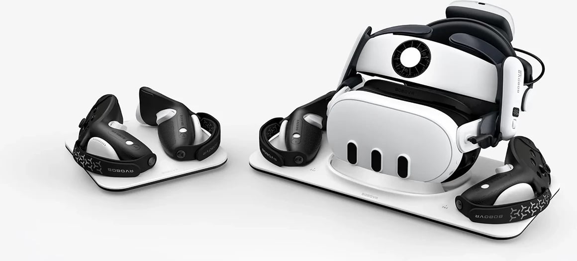 Mbajtëse kontrollorësh VR BoboVR G3, për Meta Quest 3/3S, me rripa të rregullueshëm, e zezë