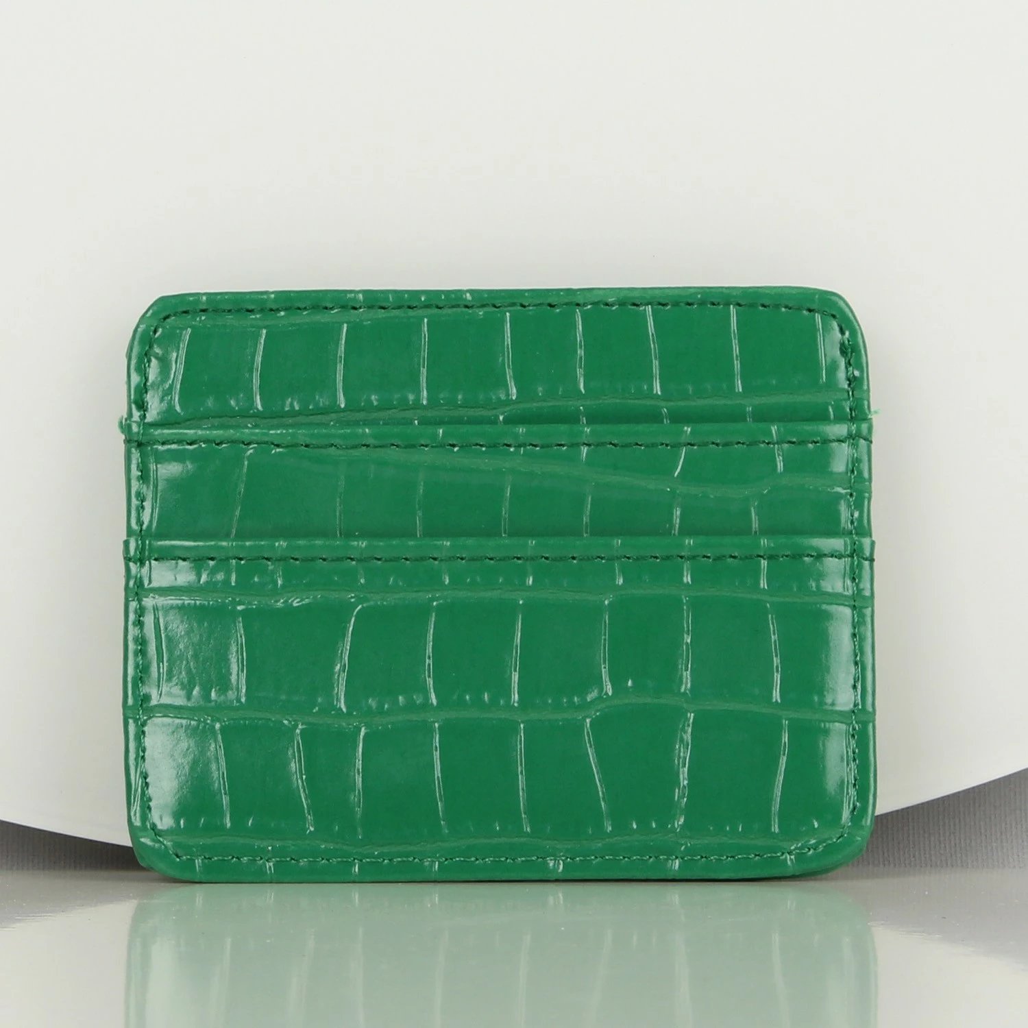 Portofol prej lëkure, mbajtëse kartelash, ngjyrë e gjelbër, 10.5x8.5cm, Zoozie Bags 2507