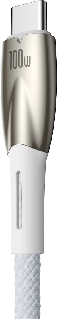Kabllo karikimi dhe të dhënash Baseus Glimmer Series, USB-A në USB-C, 1m, 100W, Bardhë