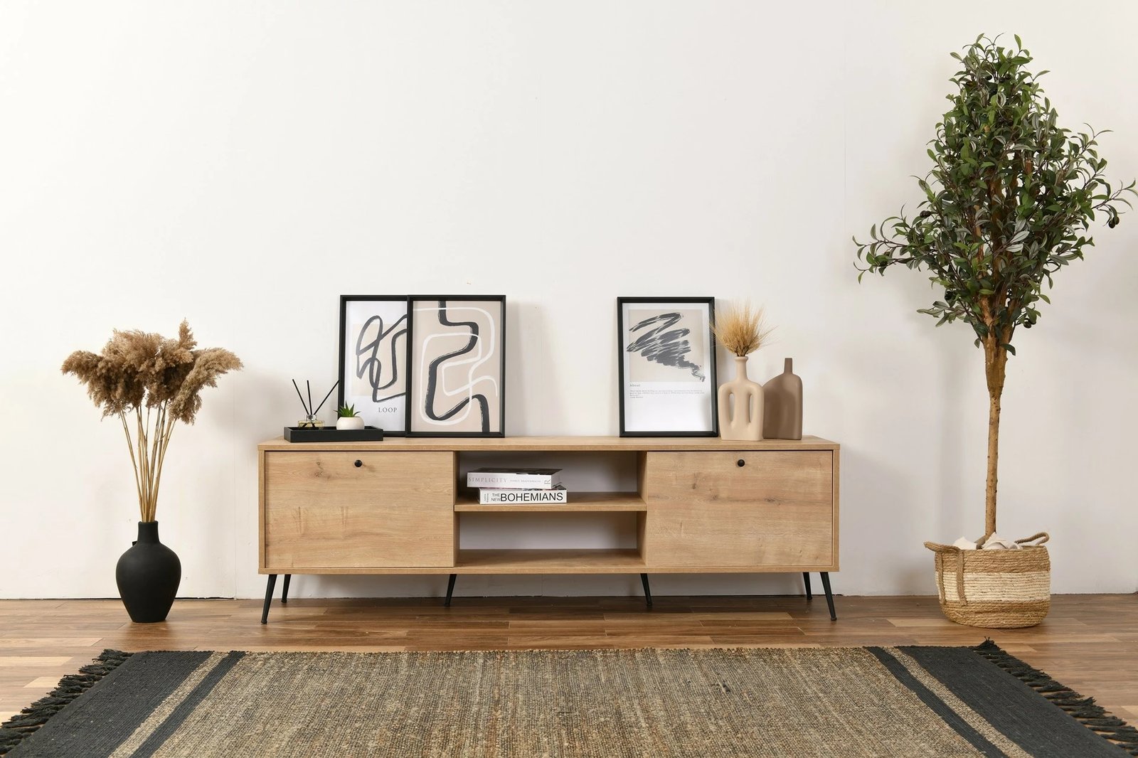 Komodë TV Skye Decor, Calvin, ngjyrë lisi, 180