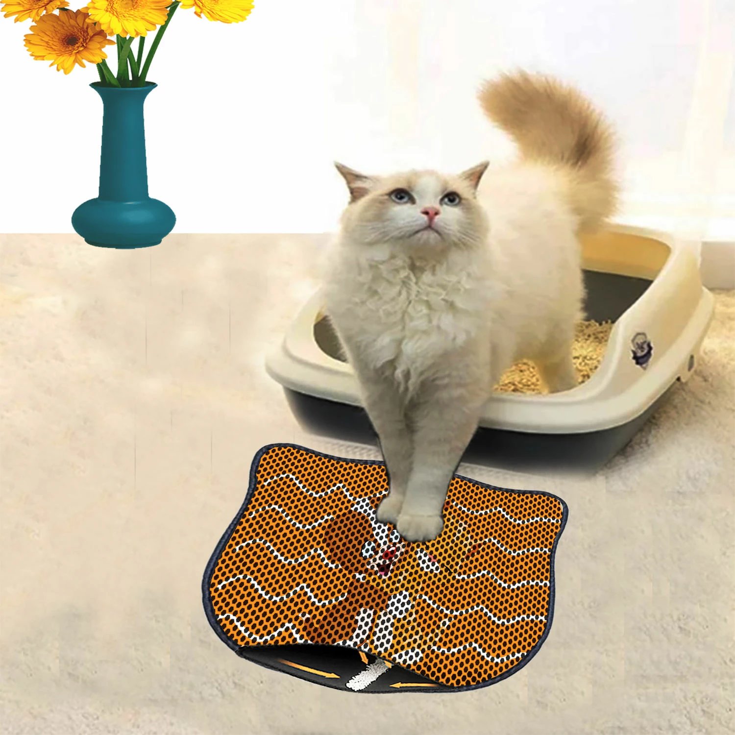 Tapet për rërë maceje, shumëngjyrësh, Paws & Whiskers, Kdkafa0023, 40x50cm