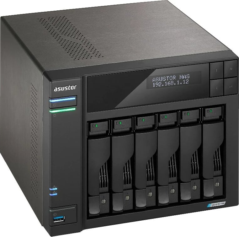 NAS ASUSTOR LOCKERSTOR 6 AS6706T, Intel Celeron N5105, 8 GB DDR4, ADM, e zezë