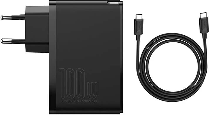 Karikues udhëtimi Baseus GaN2 Pro, 100W, 2x USB-C + 2x USB-A, i zi