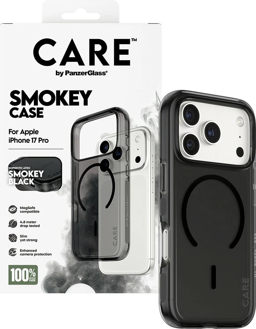 Mbështjellës PanzerGlass CARE BY FLAGSHIP CASE URBAN EXP, për celular, MagSafe, e zezë transparente