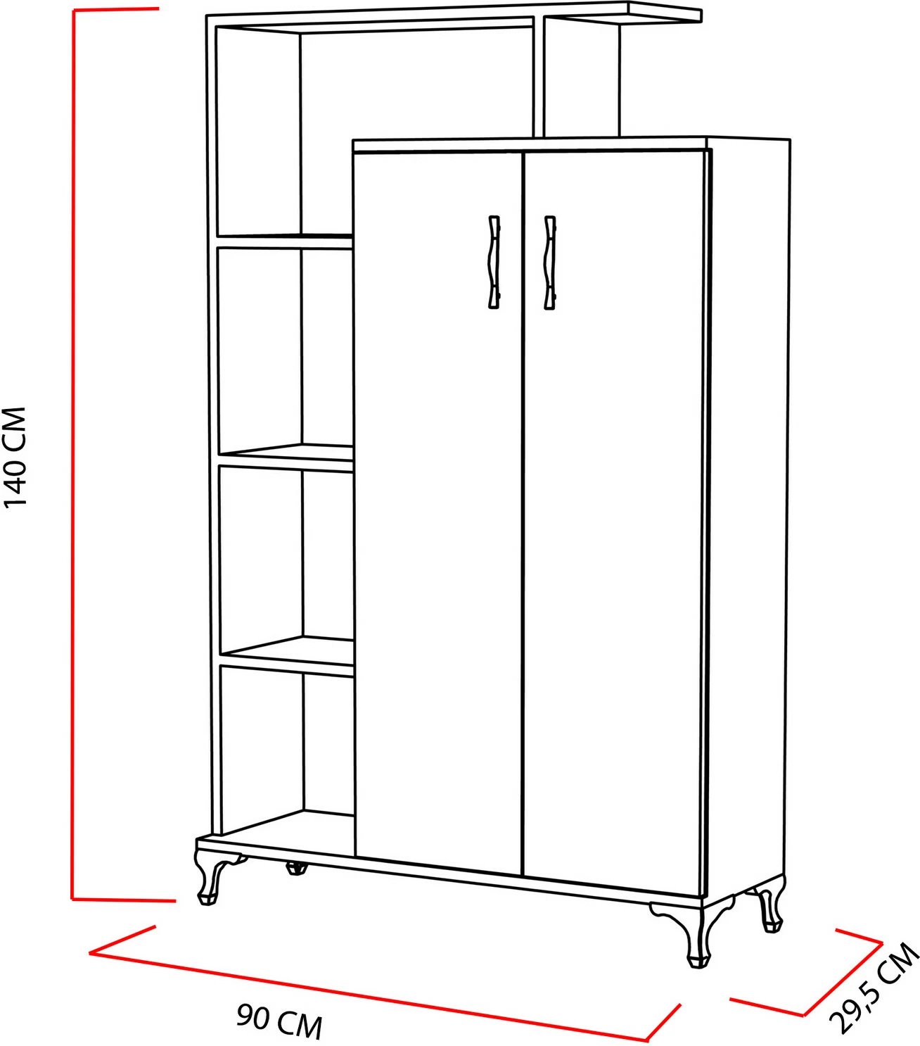 Dollap multifunksional, ngjyrë e bardhë, Hanah Home, Sanat