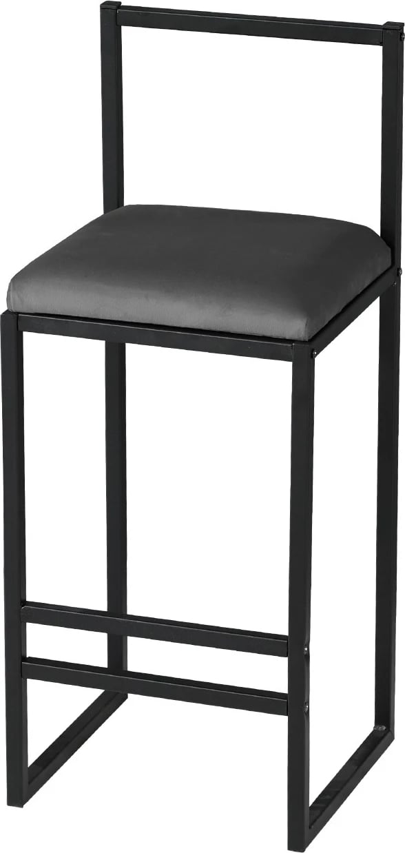 Karrige për bar, metalike, ngjyrë fume, Skye Decor