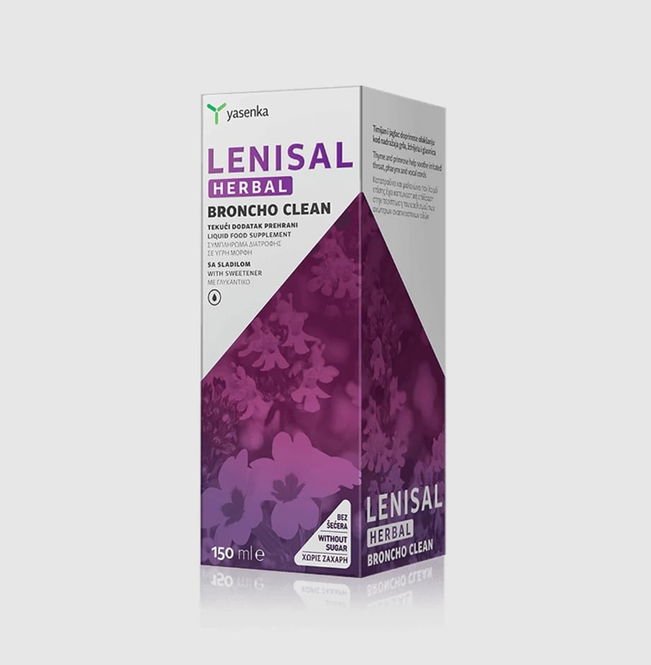 Suplement i lëngshëm ushqimor Yasenka Lenisal Herbal Broncho Clean, 150 ml