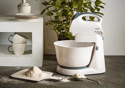 Mikser me tas, Adler AD 4202, 3L, 5 shpejtësi, 300W, turbo, i bardhë/gri