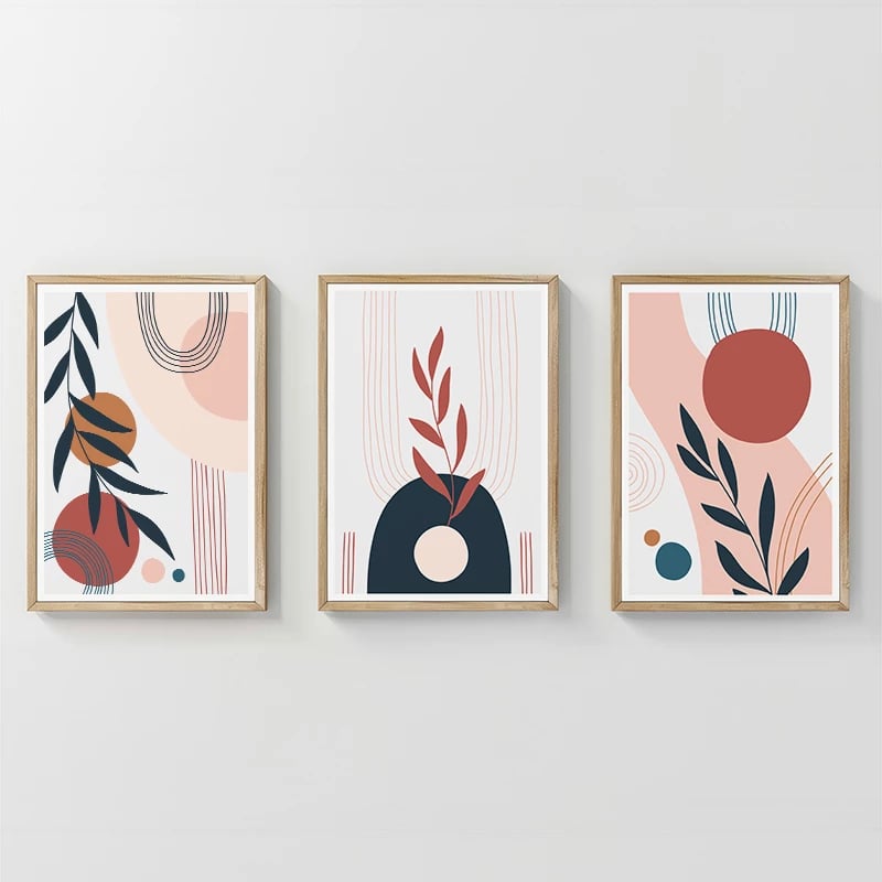 Set pikturash muri në kornizë Caeris triptik, printim dixhital, 33x1.5x48cm