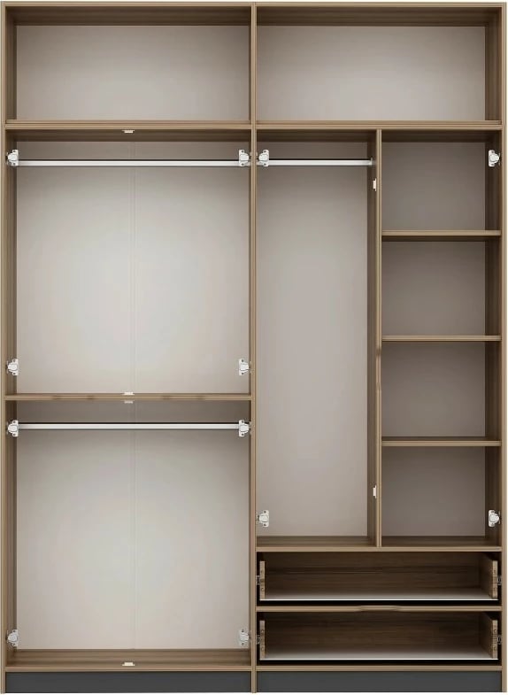 Dollap Skye Decor, Elina, anthracite & dore, 185x253x52cm