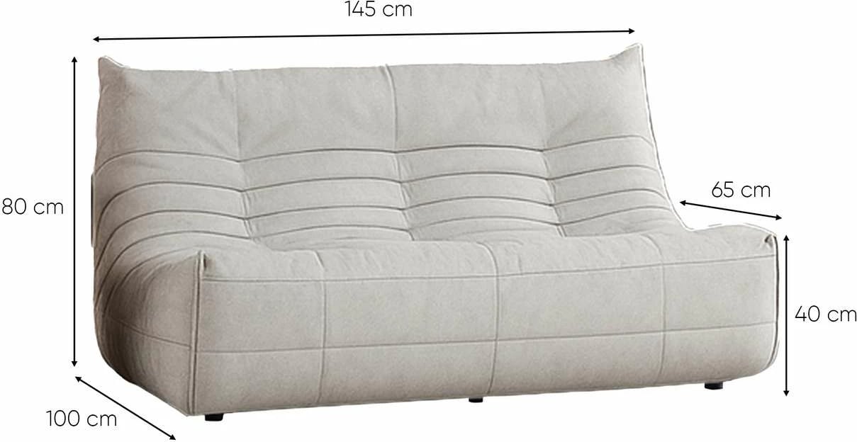 Divan dy ulëshe, Atelier del Sofa, Bocek, ngjyrë e bardhë