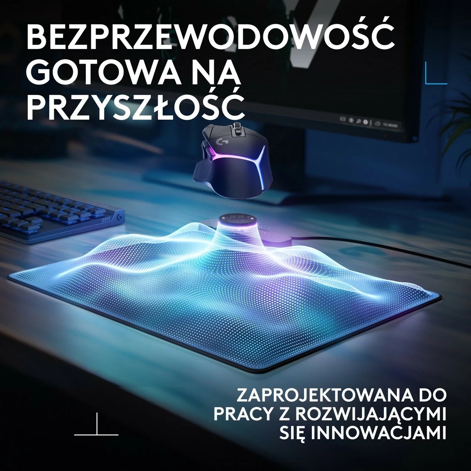 Mauspad Logitech PowerPlay 2, wireless charging, zi