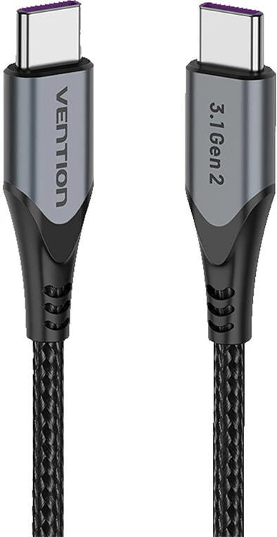 Kabllo USB-C në USB-C Vention TAHHF, 1m, 100W, USB 3.1 Gen2, Gri
