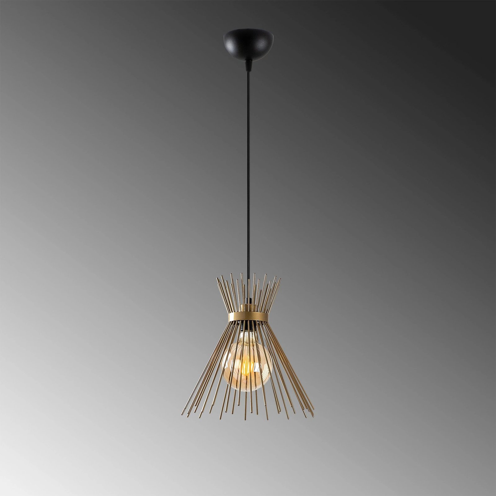 Llambë tavani moderne Opviq Kirpi, e zezë, 34x34cm, lartësi e rregullueshme Llambë tavani moderne Opviq Kirpi, e zezë, 34x34cm, lartësi e rregullueshme