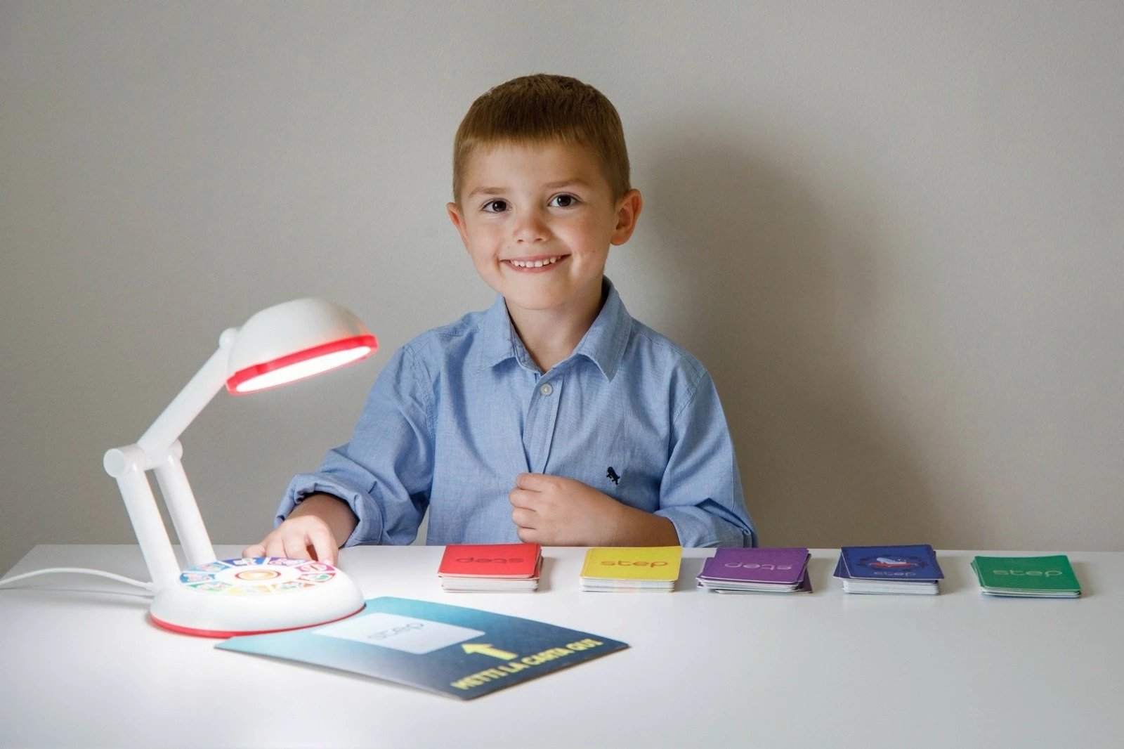 Set edukativ Lisciani Hi Tech My Learning Lamp, për fëmijë, me 95 kartela, LED, shumëngjyrëshe