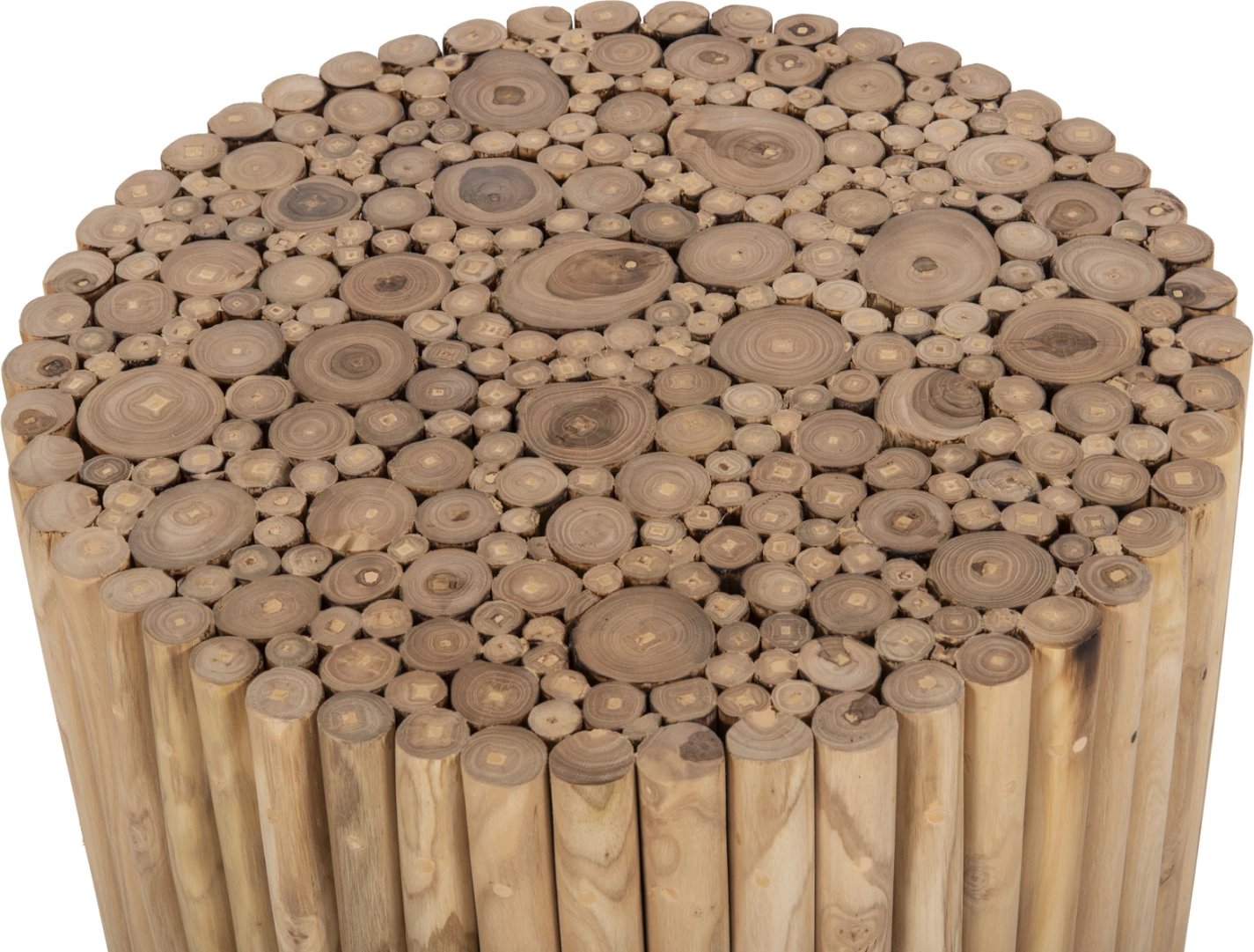 Tavolinë kafeje e rrumbullakët COOTER FH9864 degë tik - natyrale Φ60,5x46Hcm