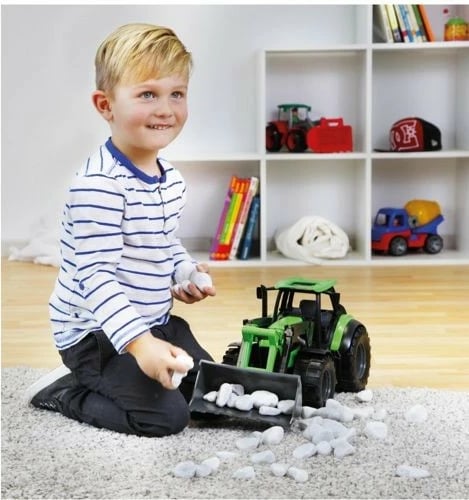 Traktor lodër Lena Worxx Deutz Fahr Agrotron 1:15 me kovë, 45 cm, e gjelbër/zezë/gri