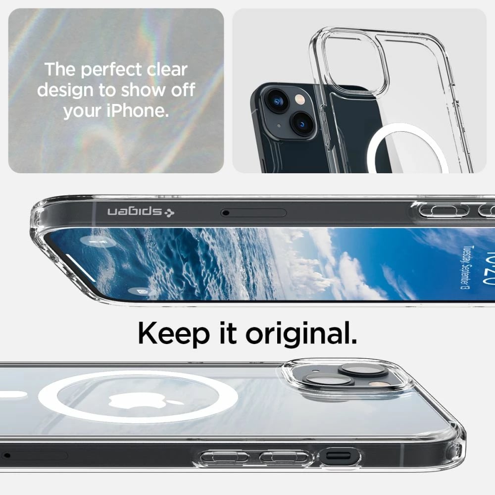 Mbështjellës Spigen Ultra Hybrid Mag për iPhone 14, Transparent/Bardhë