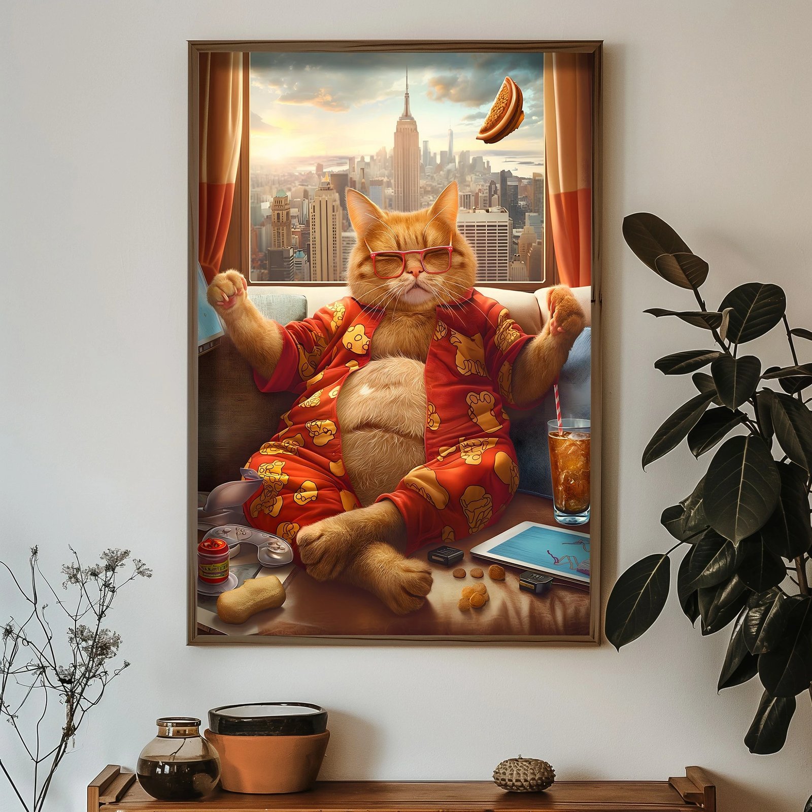 Pikturë dekorative me kornizë MDF, shumëngjyrëshe, HUM071, 50x70x3.5cm