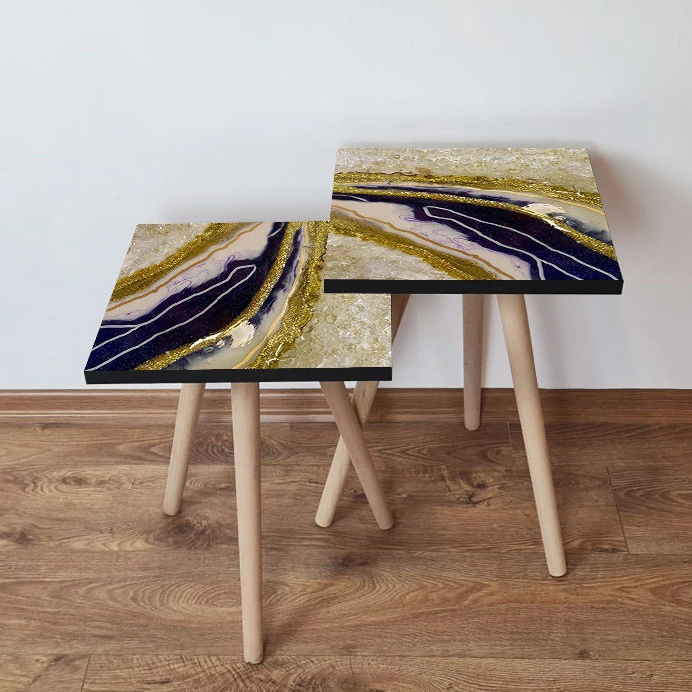 Set tavolinash ndihmëse, 2 copë, Skye Decor, shumëngjyrëshe, 2Shp294