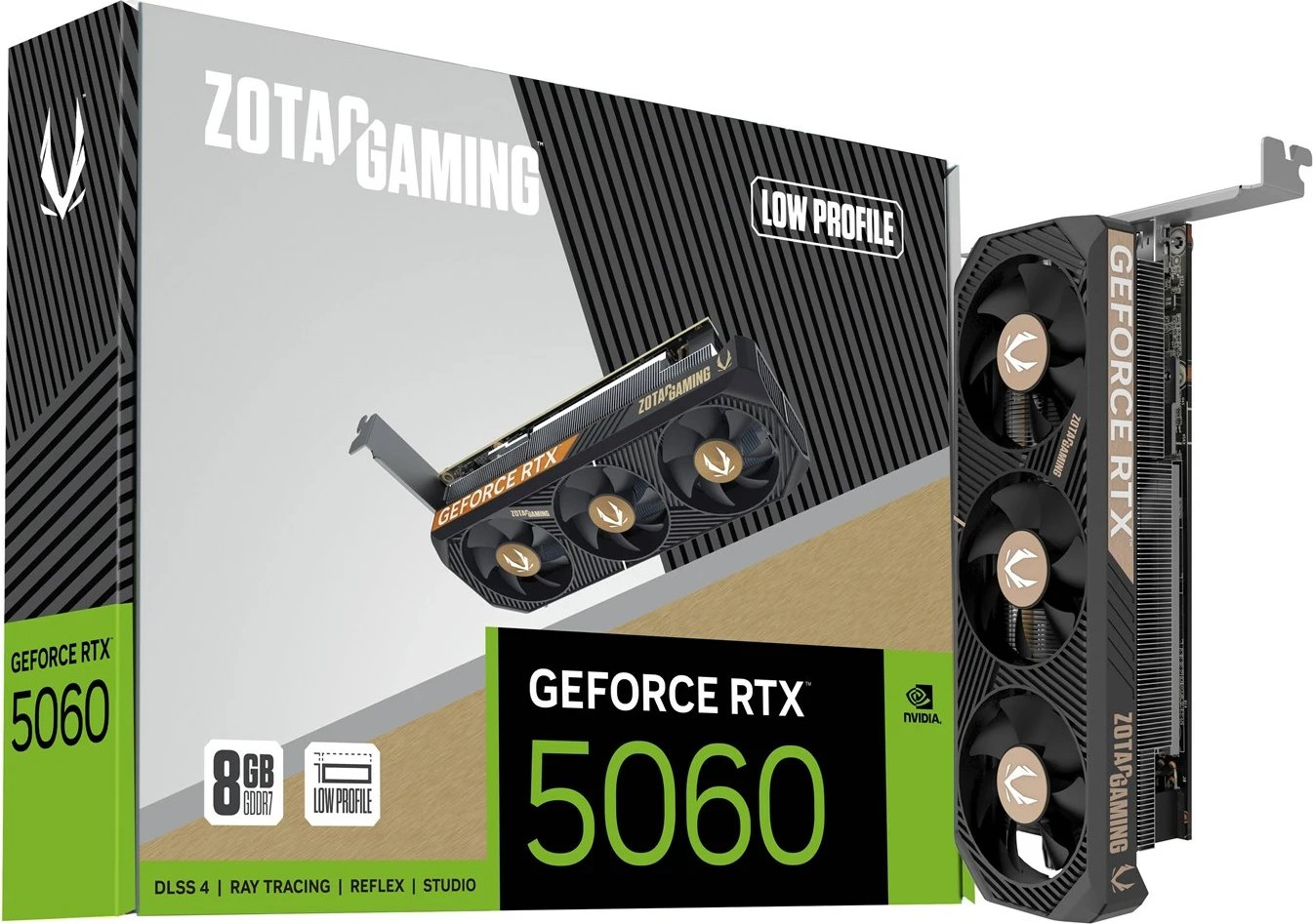Kartelë grafike ZOTAC GAMING GeForce RTX 5060 Low Profile, 8 GB GDDR7, e zezë