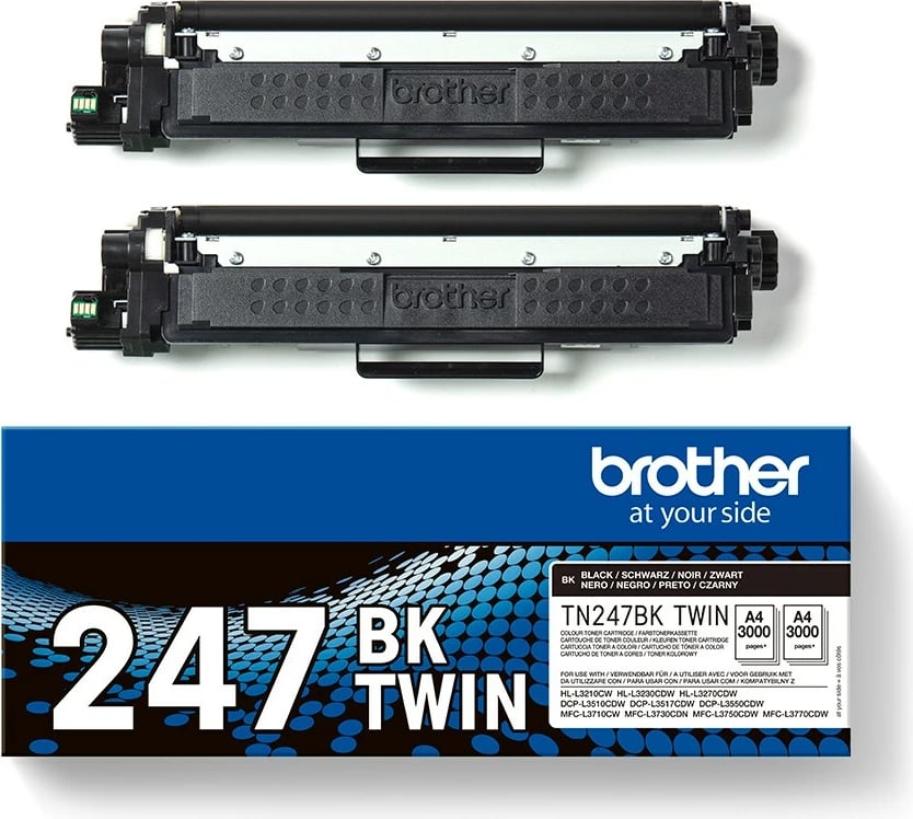 Toner Brother TN-247BKTWIN, 3000 faqe, 2 copë, e zezë