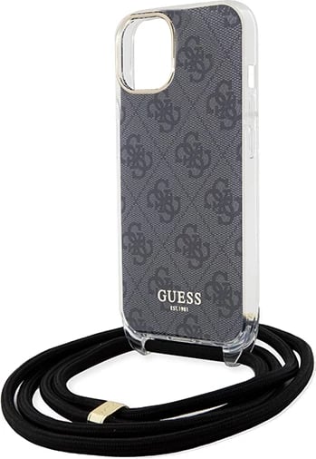 Mbështjellës Guess Crossbody Cord 4G Print për iPhone 15/14/13, i zi Mbështjellës Guess Crossbody Cord 4G Print për iPhone 15/14/13, i zi