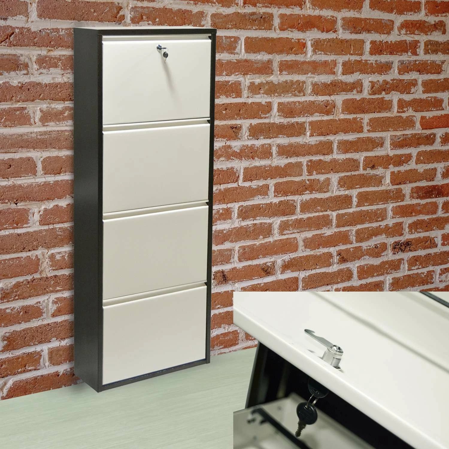 Dollap këpucësh Skye Decor Garda 4, kafe, krem