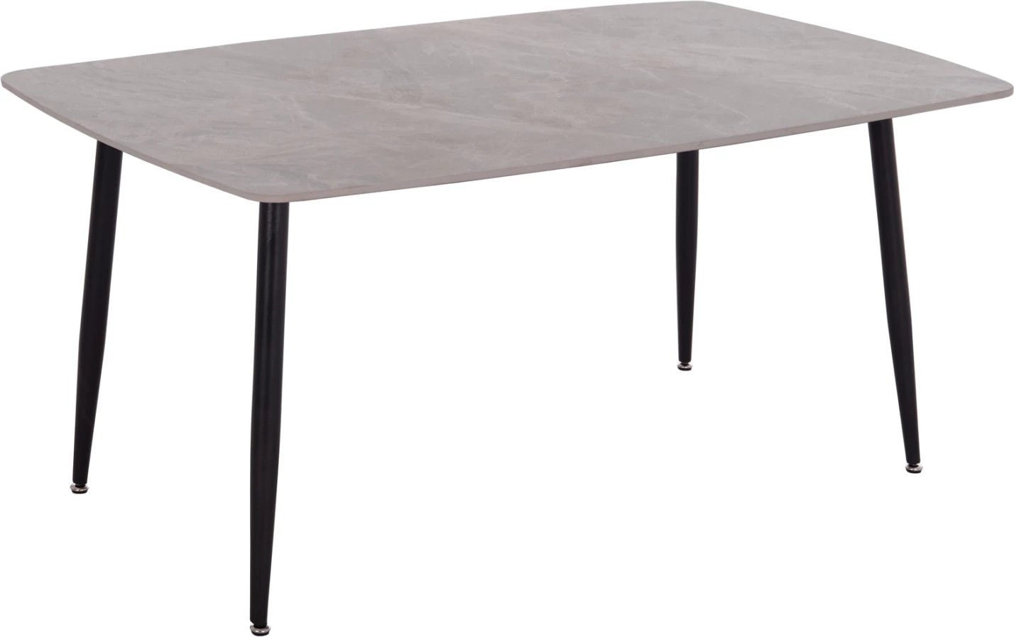 Tavolinë ngrënieje RAVEN, sipërfaqe qeramike, pamje mermeri gri, 160x80x74cm