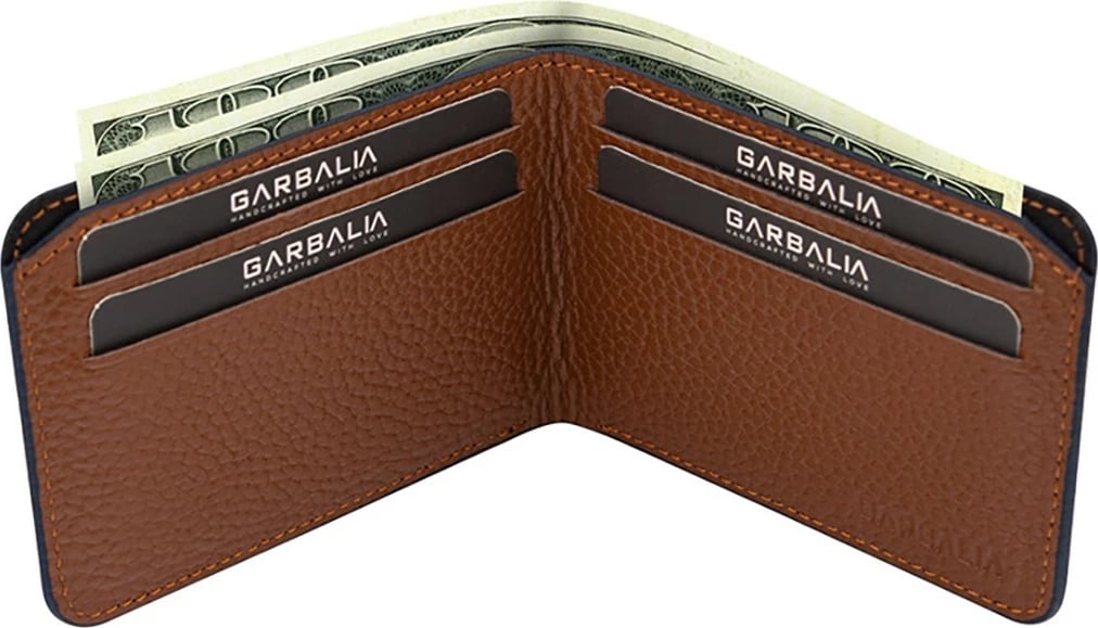 Portofol për burra, lëkurë origjinale, ngjyrë e zezë dhe kafe, Zoozie Bags Rainbow