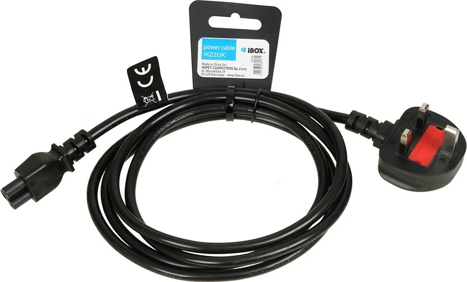 Kabllo rryme për laptop IBOX IKZ2UK, 1.8m, prizë UK, e zezë Kabllo rryme për laptop IBOX IKZ2UK, 1.8m, prizë UK, e zezë