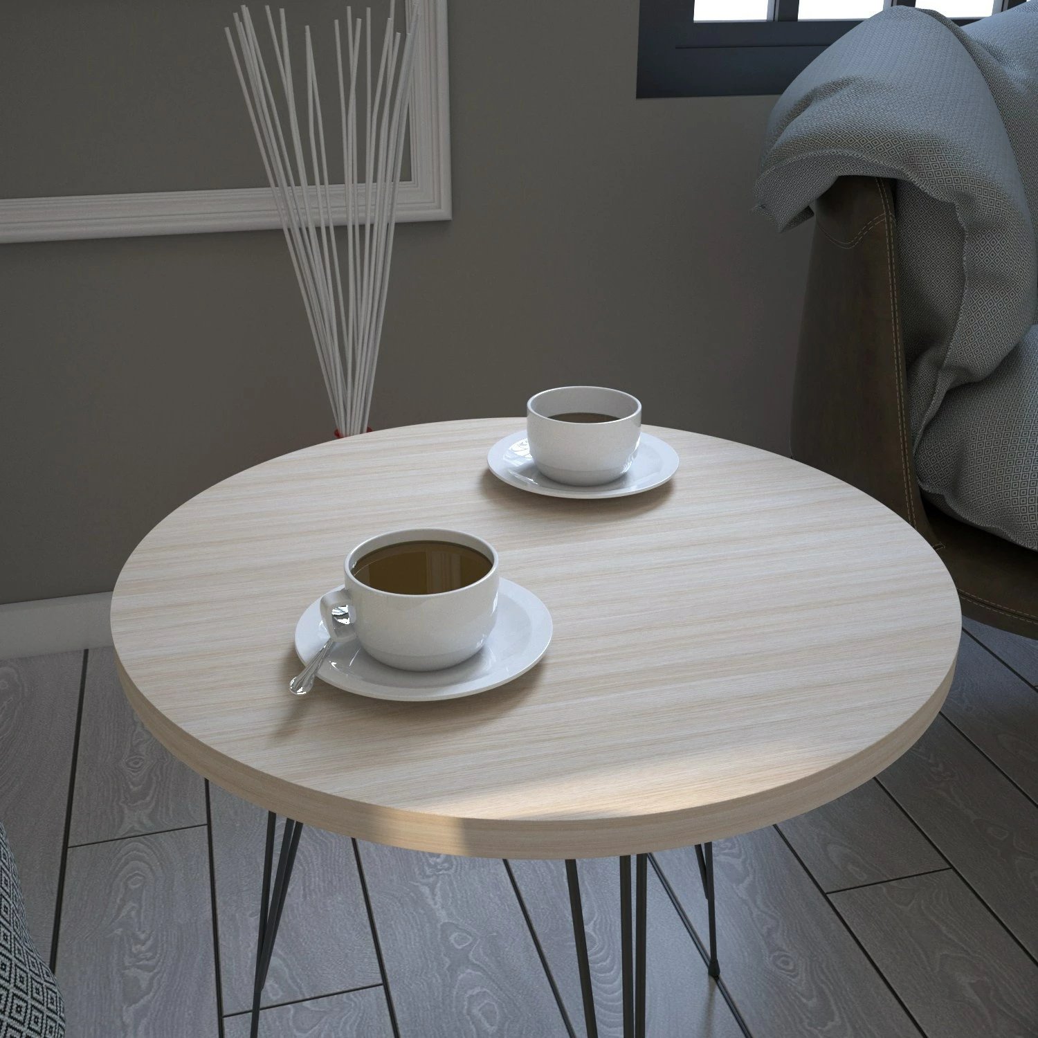 Tavolinë anësore, ngjyrë lisi, Hanah Home, Sandalf