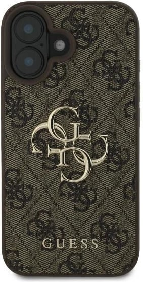 Mbështjellës Guess 4G Big Logo për iPhone 16, 6.1", Kafe