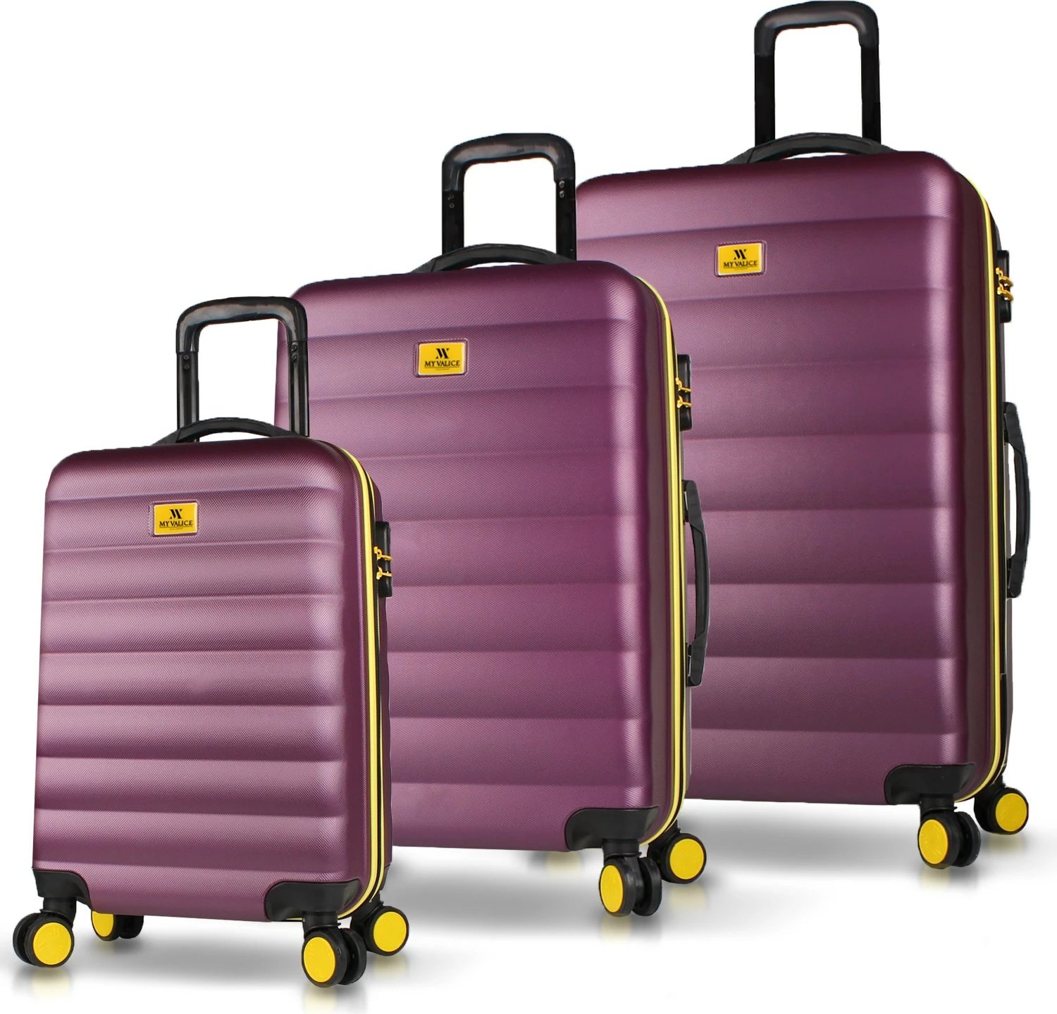 Set valixhesh (3 copë), ngjyrë damson, Zoozie Bags, 6445