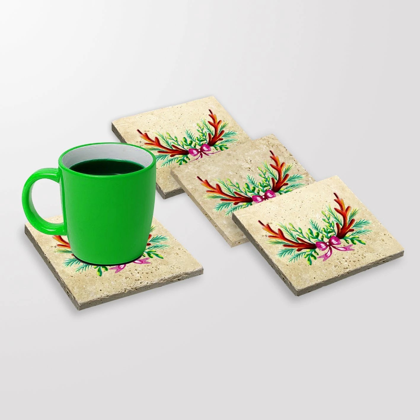 Set 4 nënshtrues gotash prej guri natyral, Hermia, TBA83102