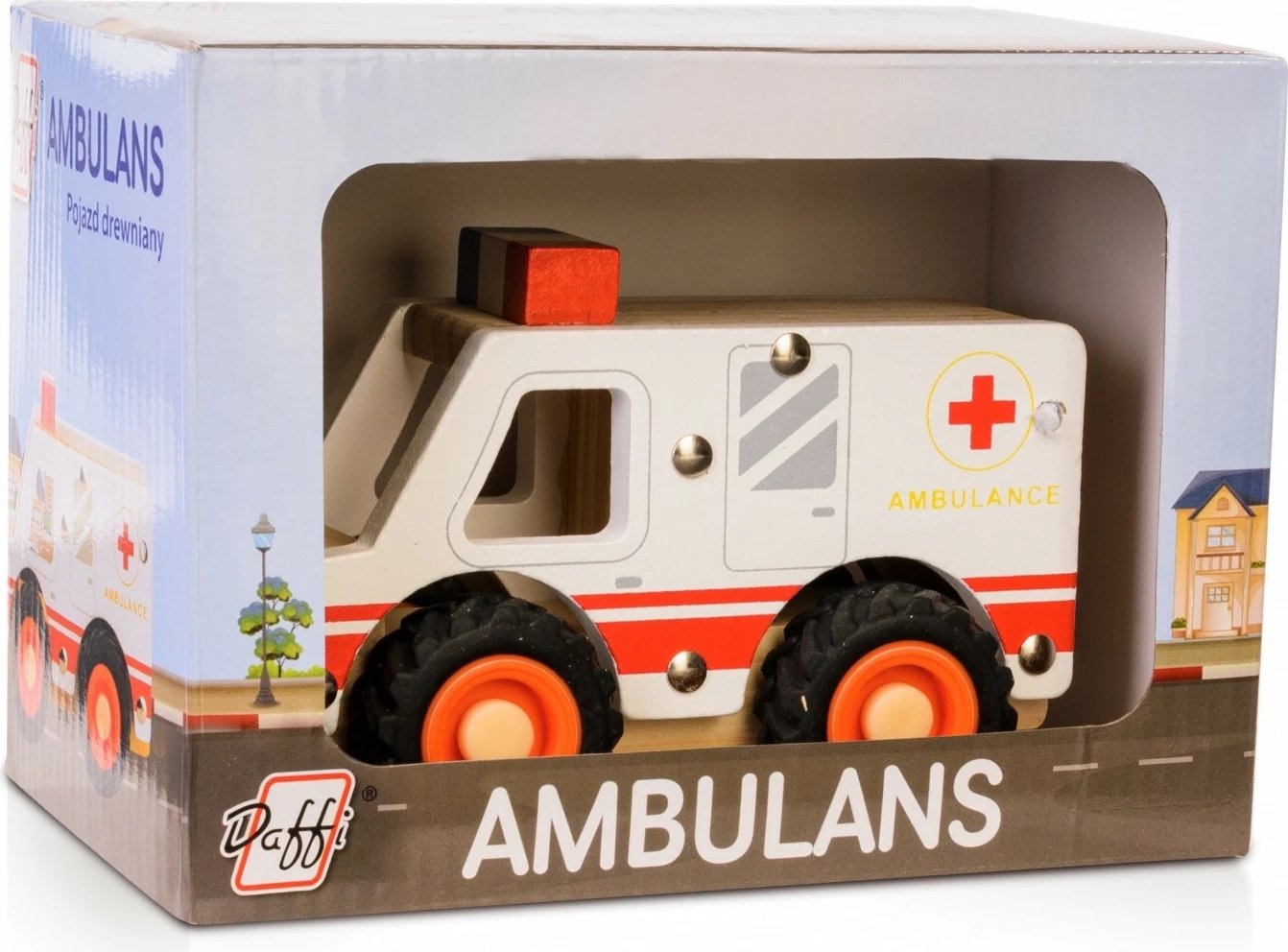 Lodër ambulancë prej druri Daffi D-135, shumëngjyrëshe