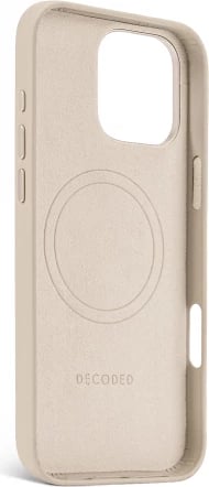Mbështjellës Decoded Leather Backcover me MagSafe për iPhone 16 Pro Max, bezhë