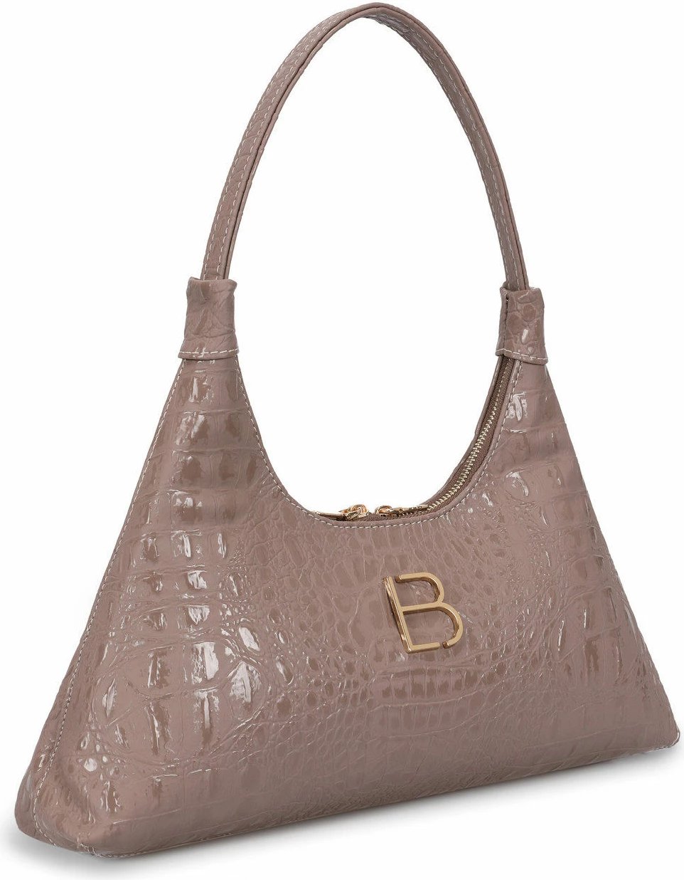 Çantë shpatulle Lucky Bees, model Croco, ngjyrë mink, 505