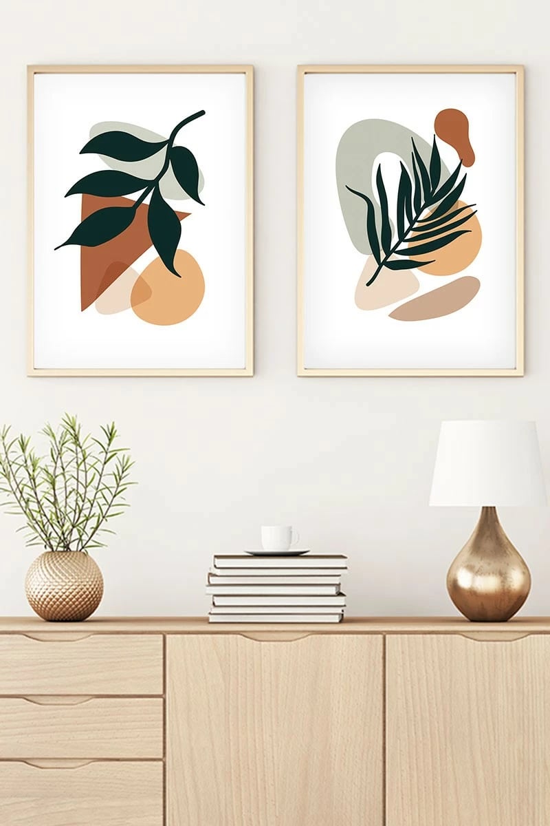 Pikturë dekorative me kornizë MDF (2 copë), Wallity, Huhu33, 30x40 cm