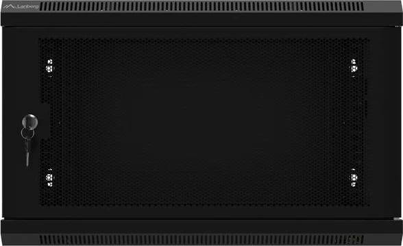 Kabinet muri për server Lanberg WF01-6406-23B, 6U, 19 inç, 600x450 mm, derë e përshkuar, e zezë, flat pack