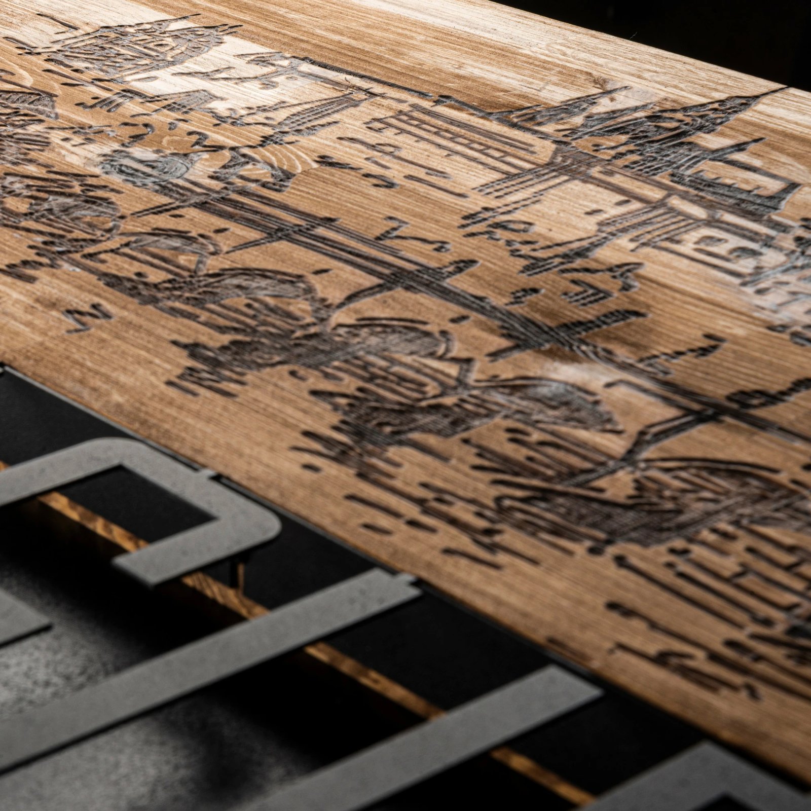 Aksesor dekorativ prej druri për mur, Wallity, Pragë