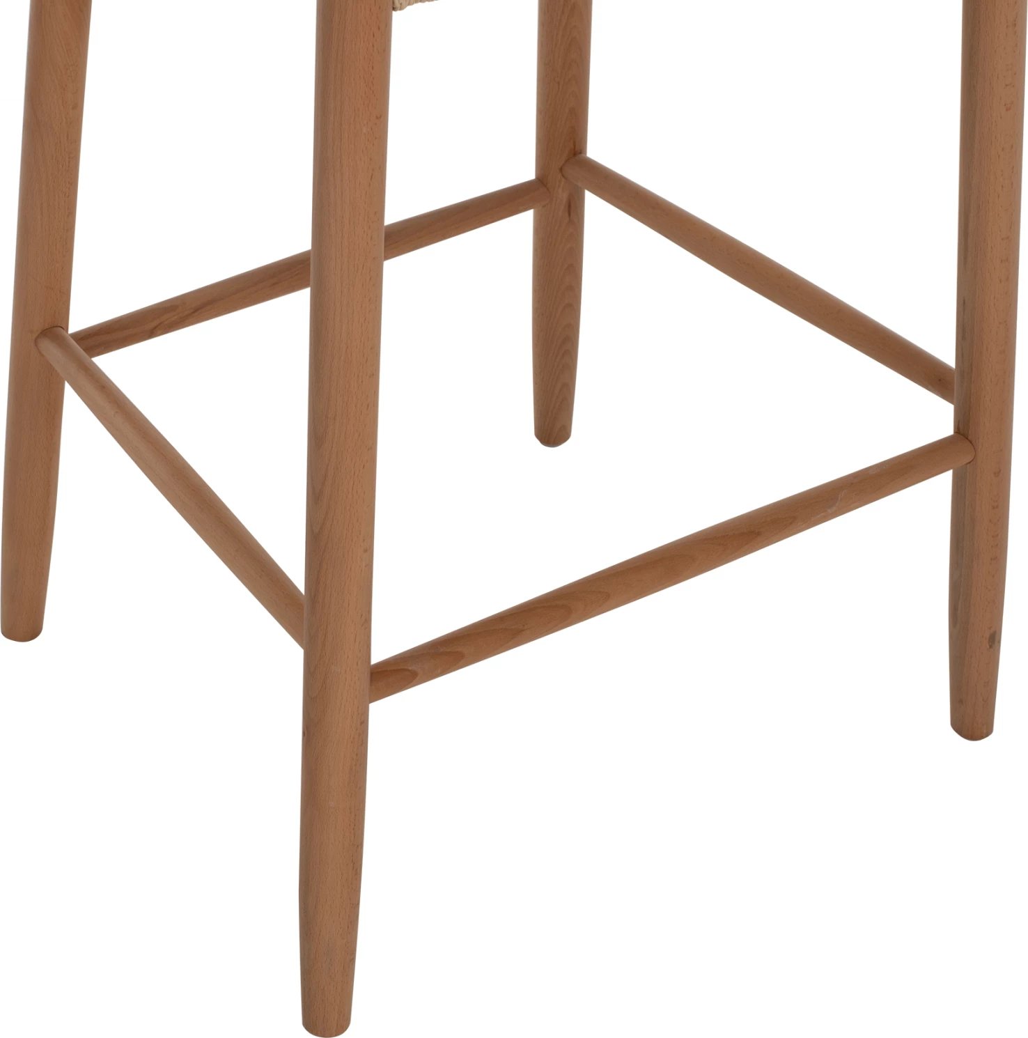 Karrige për bar, lartësi mesatare, dru ahu dhe litar, 44x46x65H cm, FH9321.01